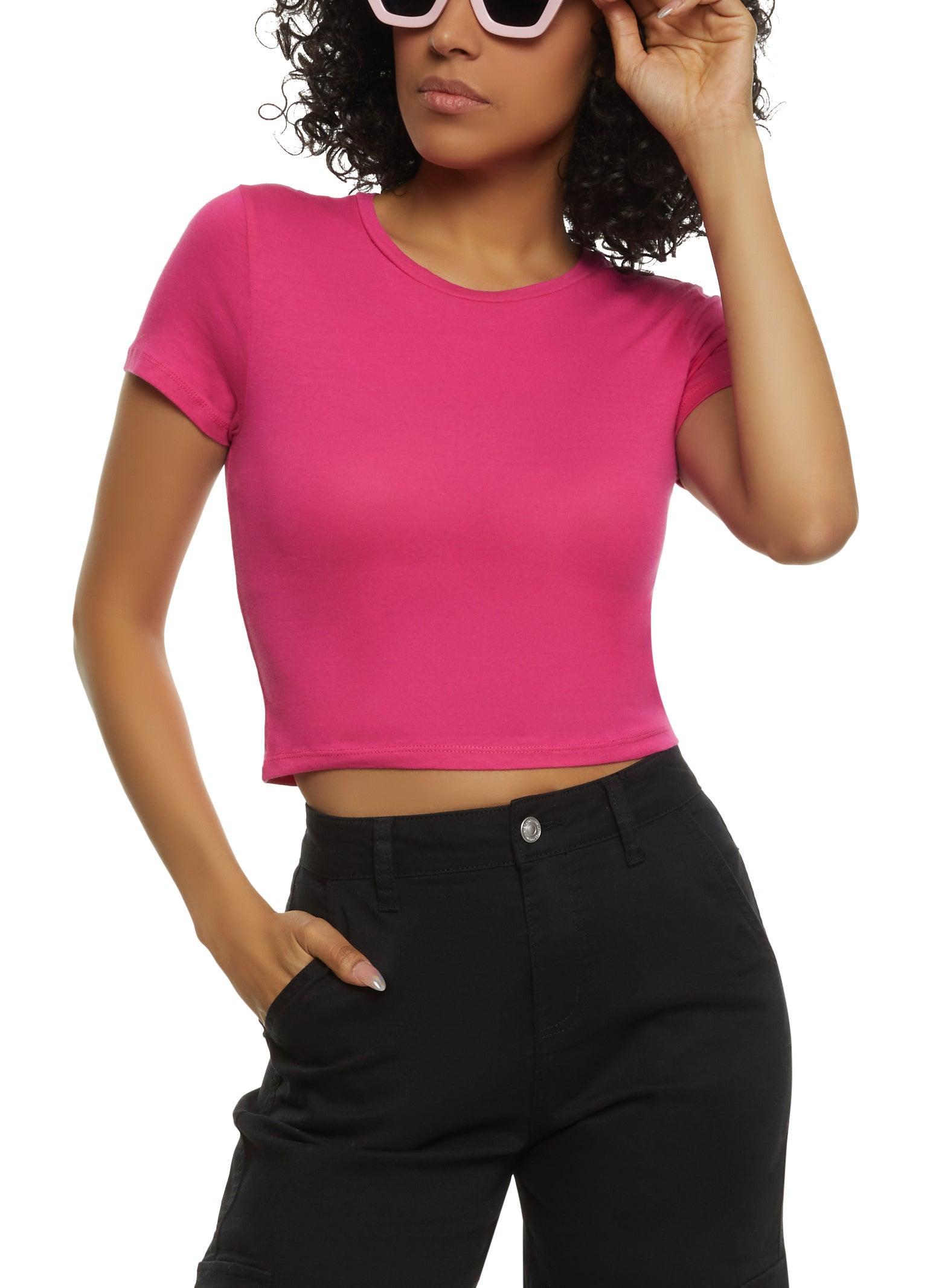 Womens Basic Crew Neck Cropped Tee product image