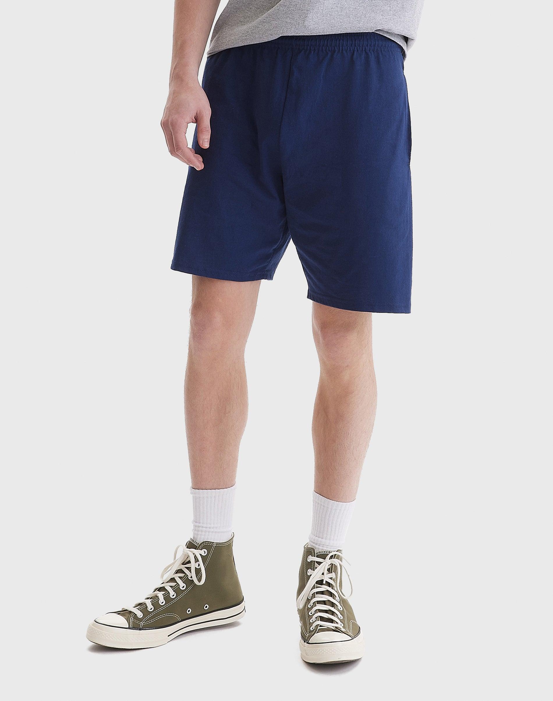 Mens Hanes ComfortSoft Jersey Pocket Shorts Grey Heather Product Image