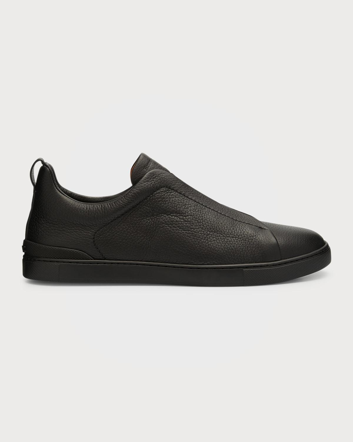ZEGNA Triple Stitch Deerskin Leather Slip-On Sneaker Product Image