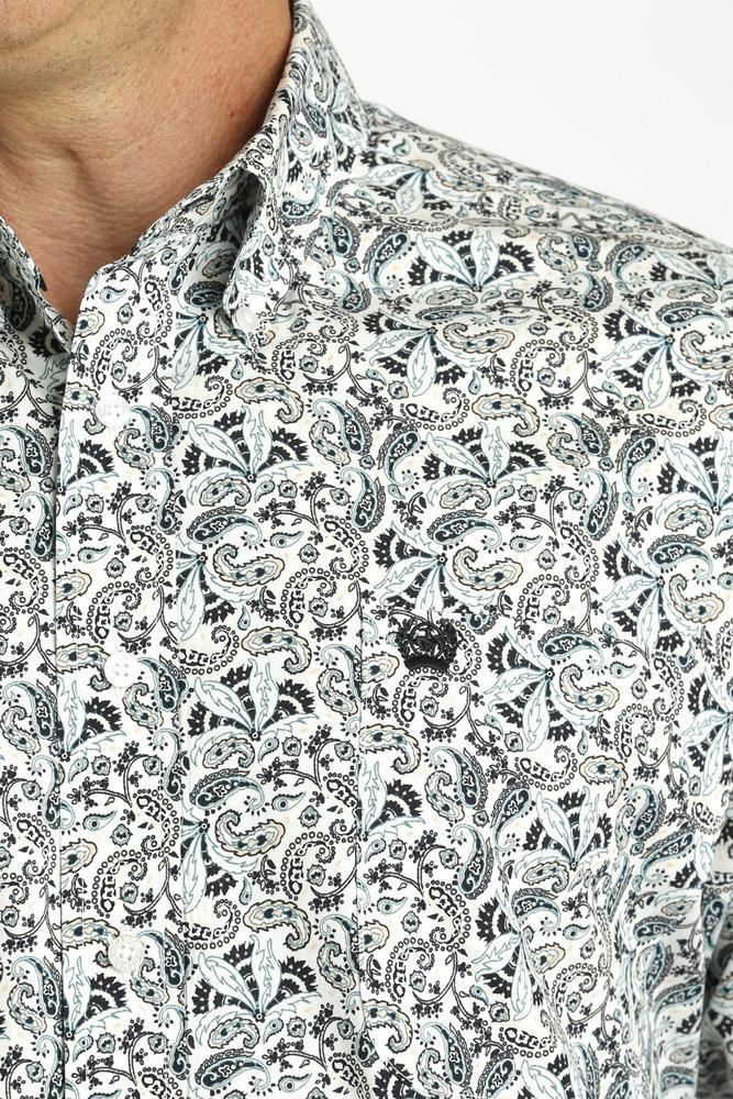 Cinch® Men's L/S Black/Blue/Peach Paisley Print Button Shirt Product Image