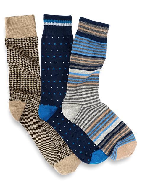 3 Pack Cotton Blend Sock - Blue Multi Product Image