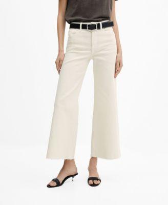 Mango Womens Mid Waist Culotte Jeans Product Image