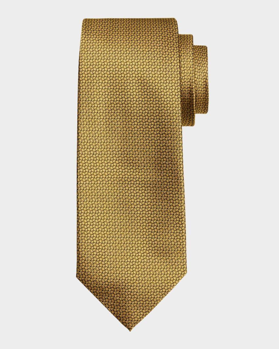 Men's Micro-Geometric Silk Tie Product Image