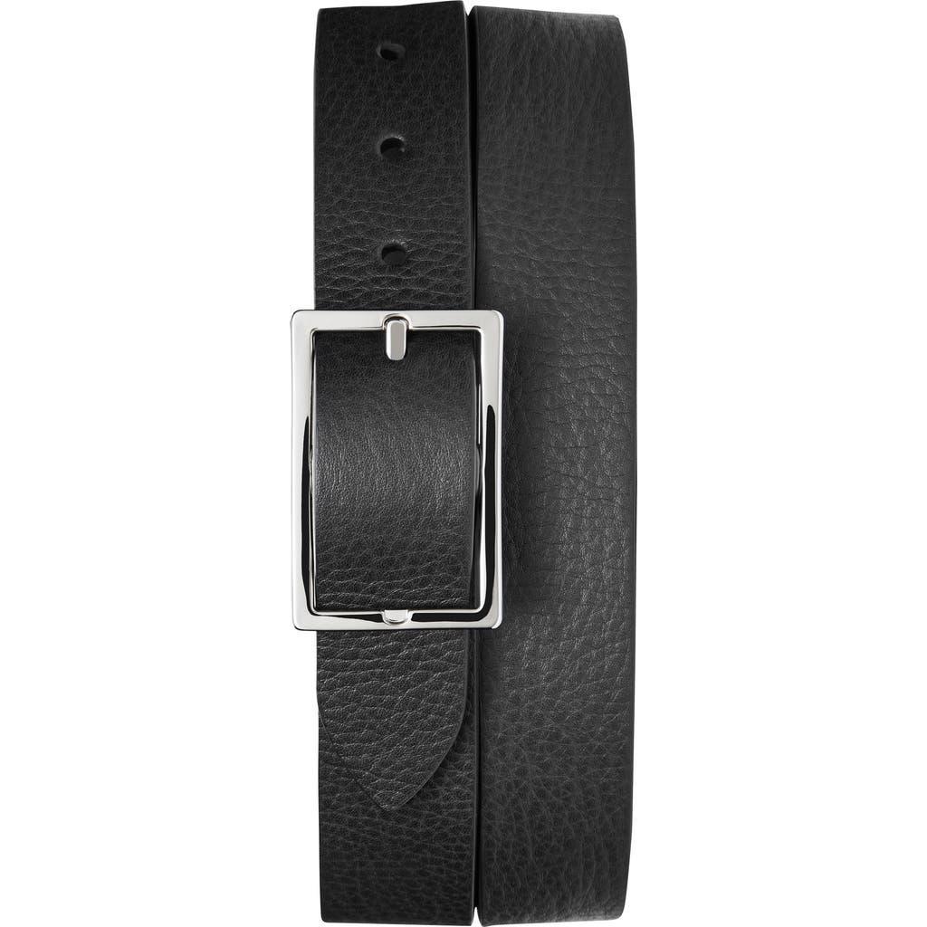 Men's Reversible Rectangular-buckle Leather Belt In Black Product Image