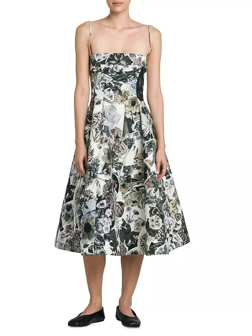 Floral Cotton Fit-And-Flare Midi-Dress Product Image