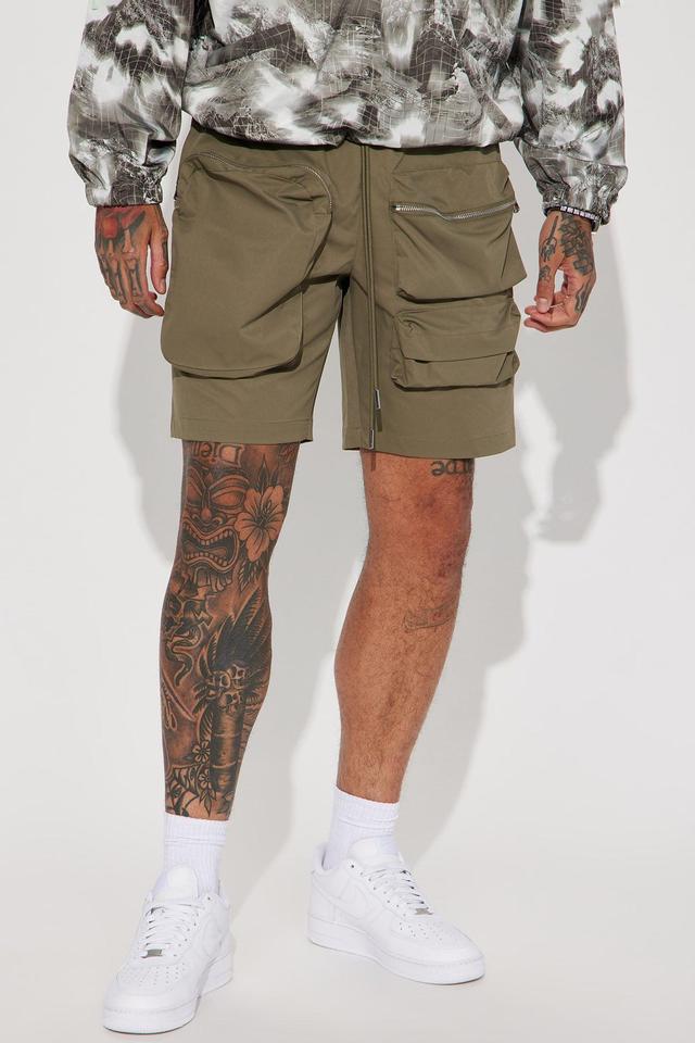 Starstruck Utility Cargo Shorts - Green Product Image