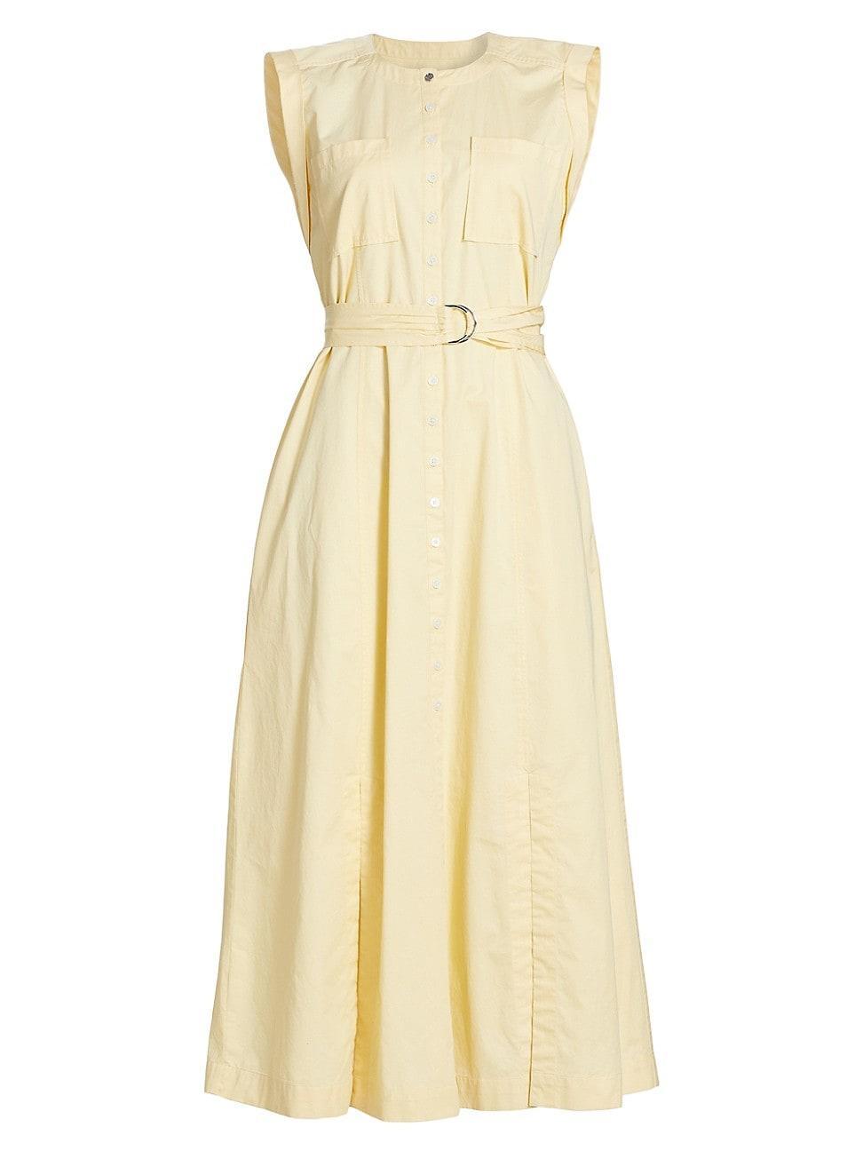 Womens Karina CottonTie-Waist Sleeveless Midi-Dress Product Image