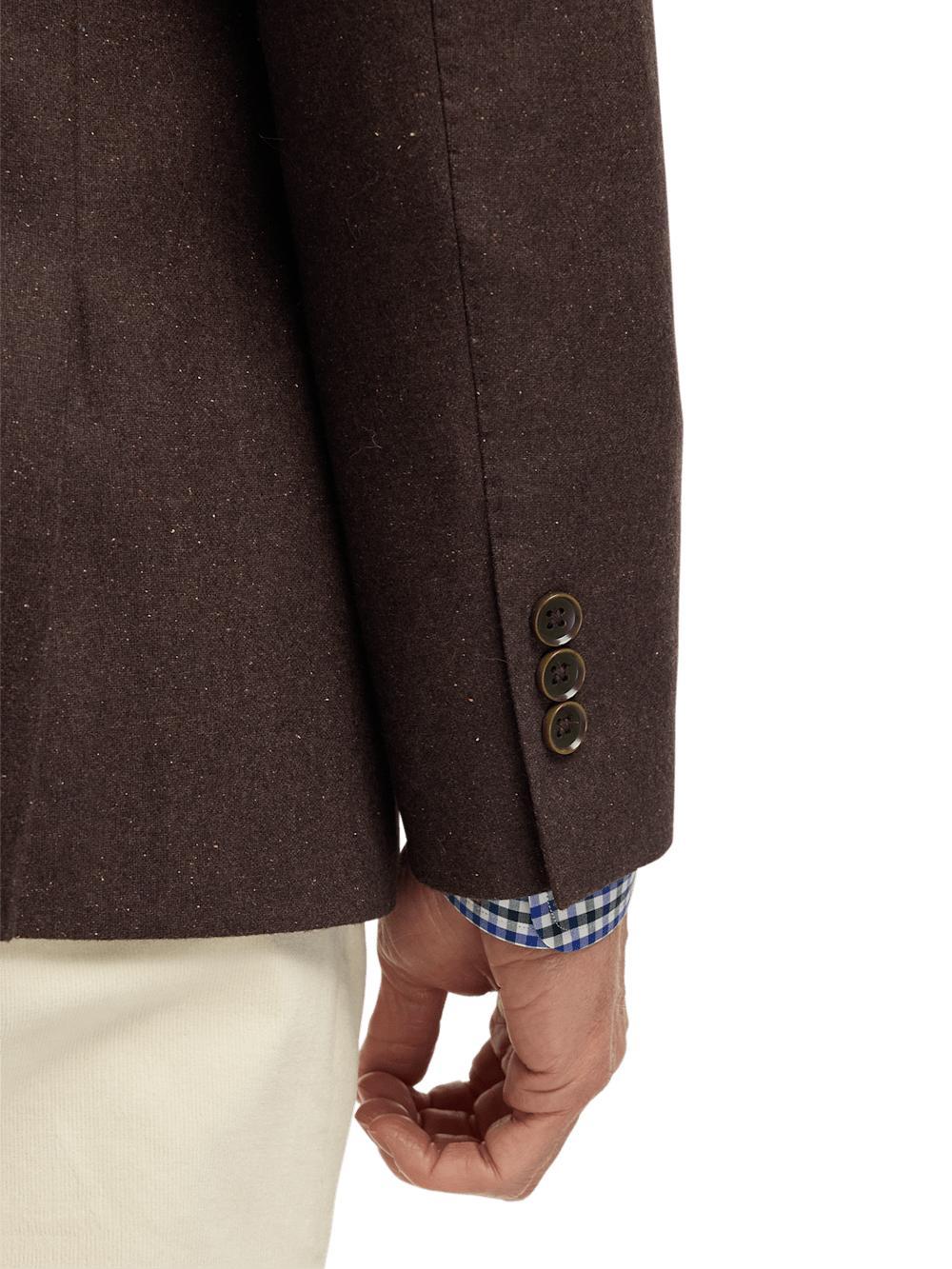 Wool Blend Donegal Single Breasted Notch Lapel Sport Coat - Brown Product Image