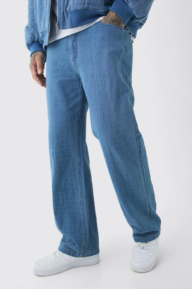 Tall Ripstop Denim Relaxed Fit Jeans | boohooMAN USA Product Image