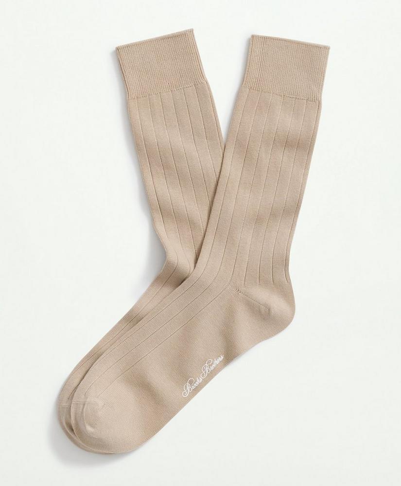 Cotton Blend Ribbed Crew Socks Product Image