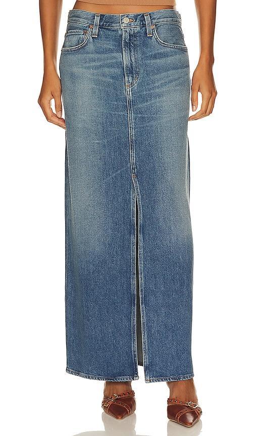 Leif Low-Slung Denim Maxi Skirt Product Image