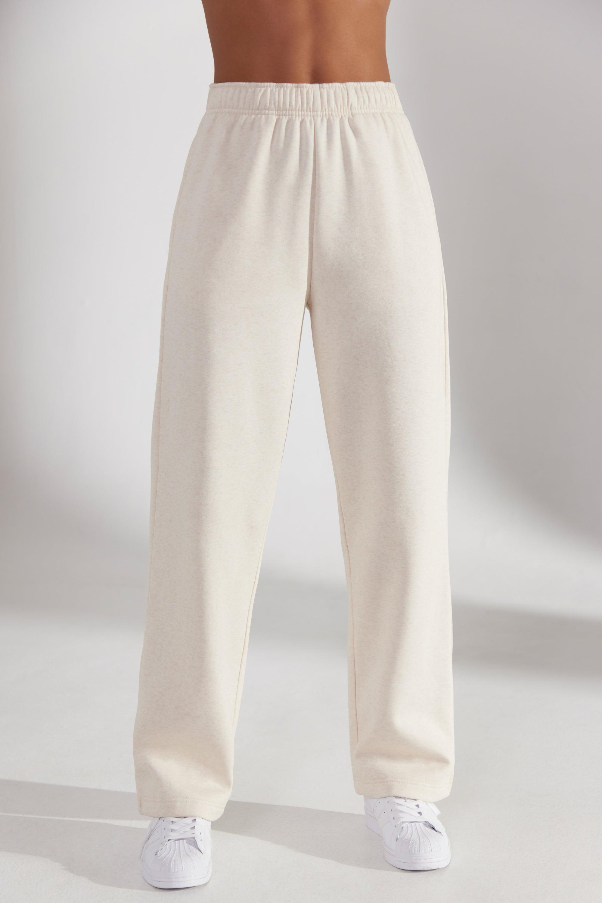 Wide Leg Joggers in Heather Oat Product Image