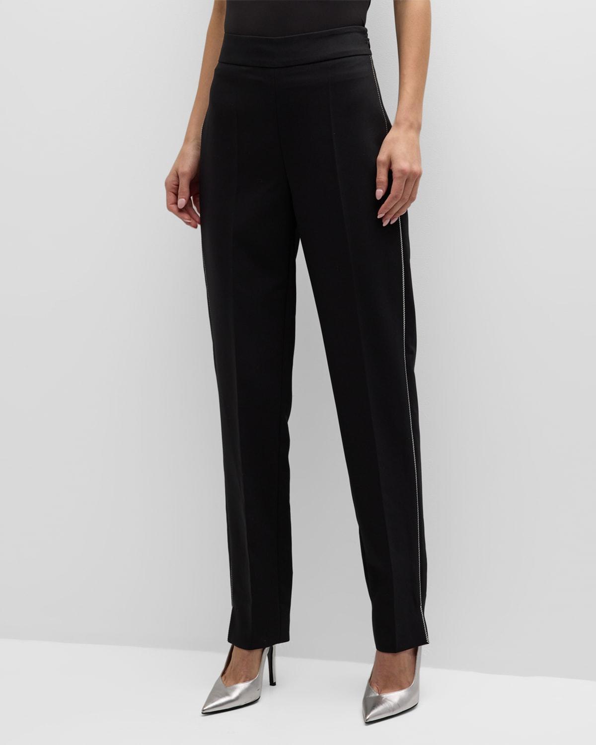 Womens Zip-Trim Techno Cady Trousers Product Image