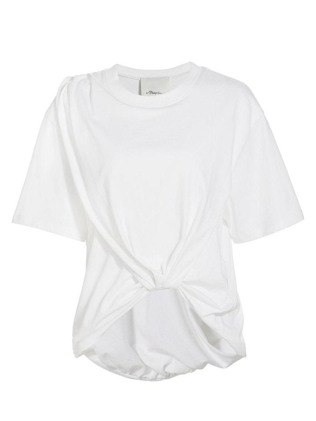 Womens Draped Cotton Jersey T-Shirt Product Image