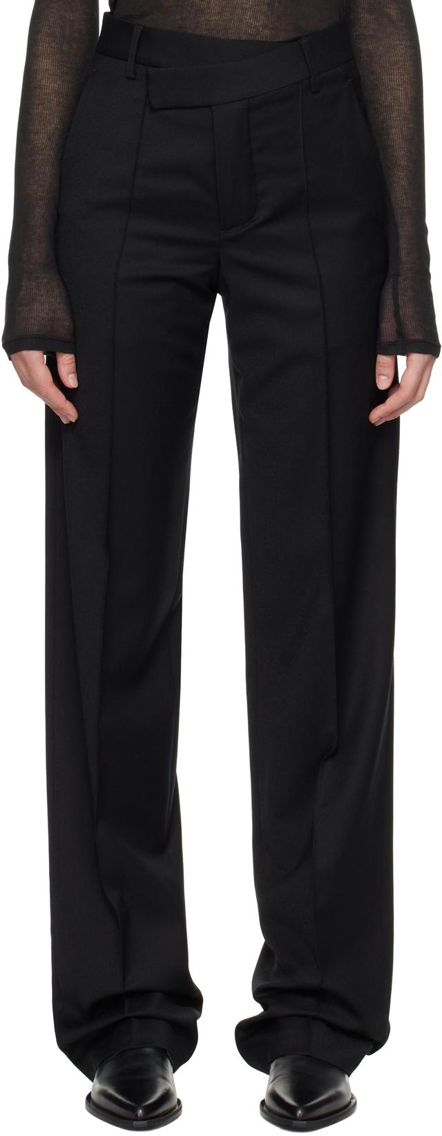 Black Vanja Asymmetric Trousers Product Image