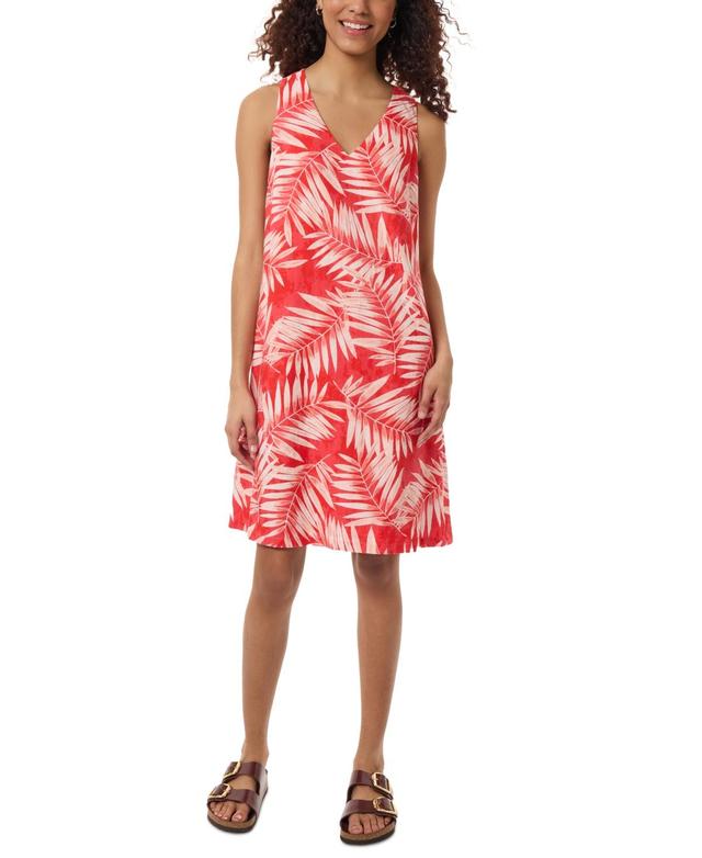 Jones New York Womens Gina Printed V-Neck Sleeveless Dress Product Image