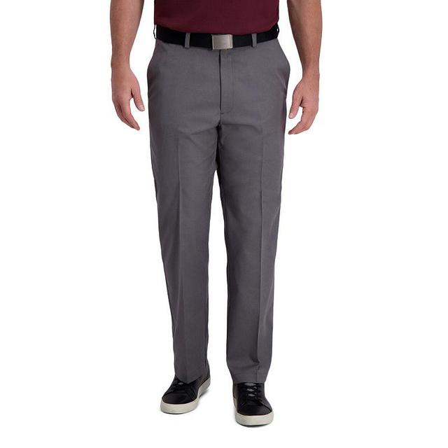 Mens Haggar Cool Right Performance Flex Classic-Fit Flat-Front Pants Black Product Image