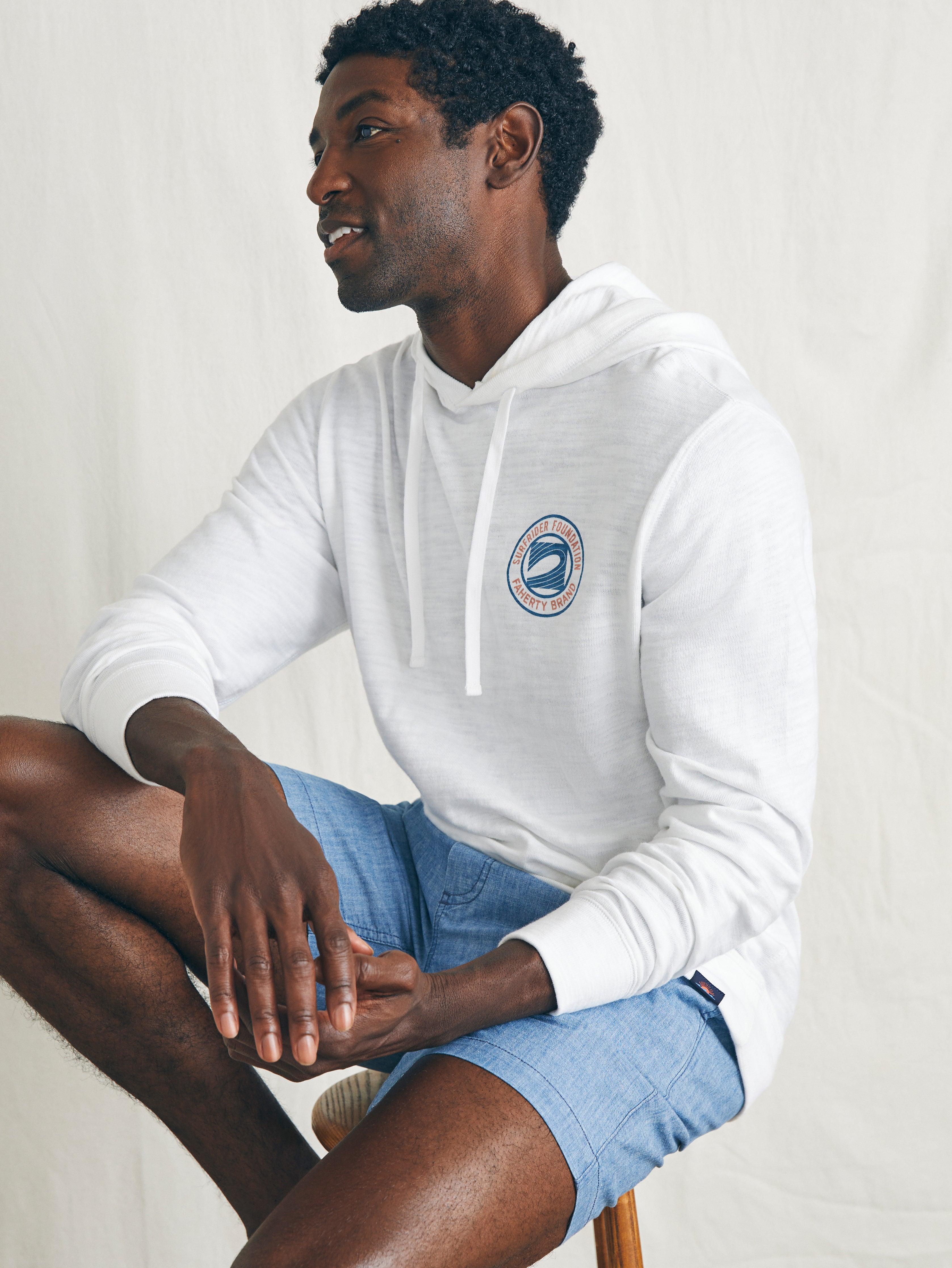 Surfrider Sunwashed Slub Hoodie - White Male Product Image