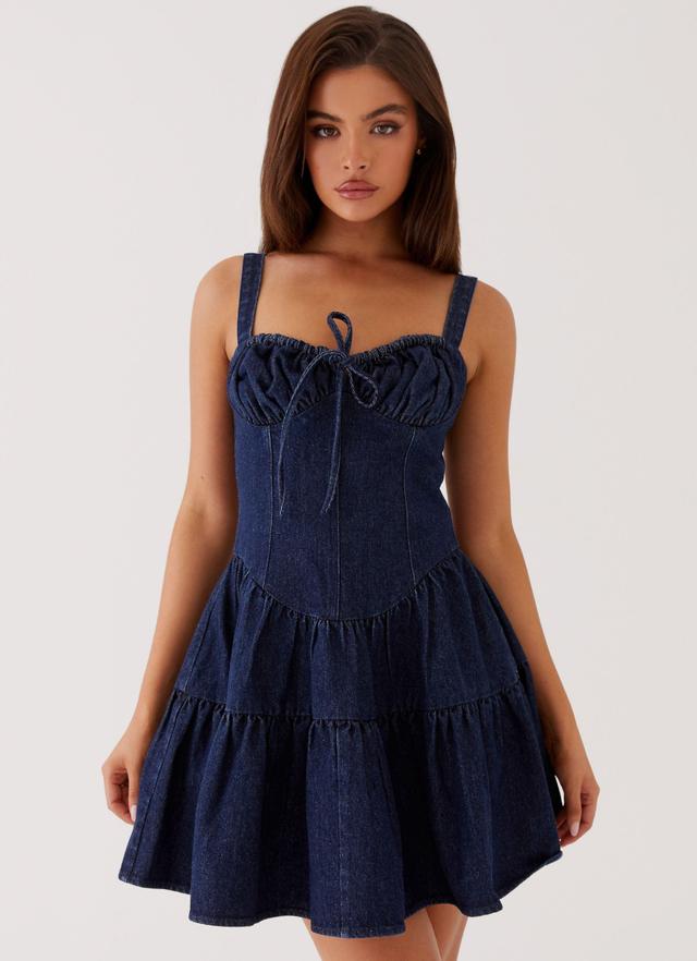 Lucie Denim Mini Dress - Indigo Product Image