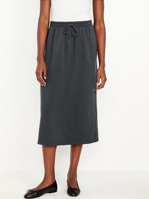 High-Waisted Fleece Midi Skirt product image