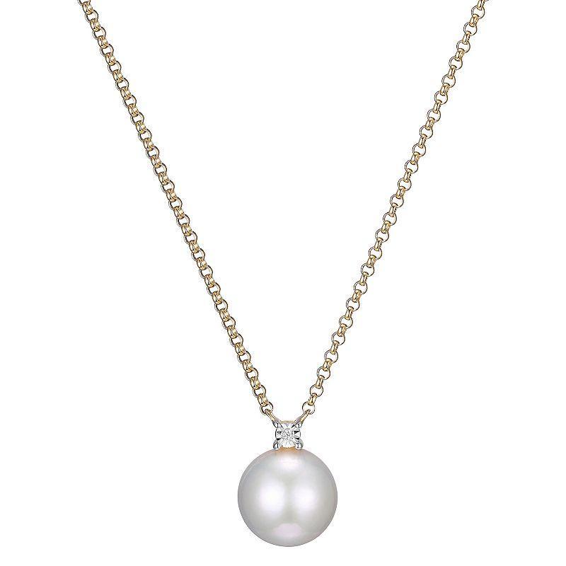 Maralux 18k Gold Over Sterling Silver Freshwater Cultured Pearl Necklace, Womens Gold Tone Product Image