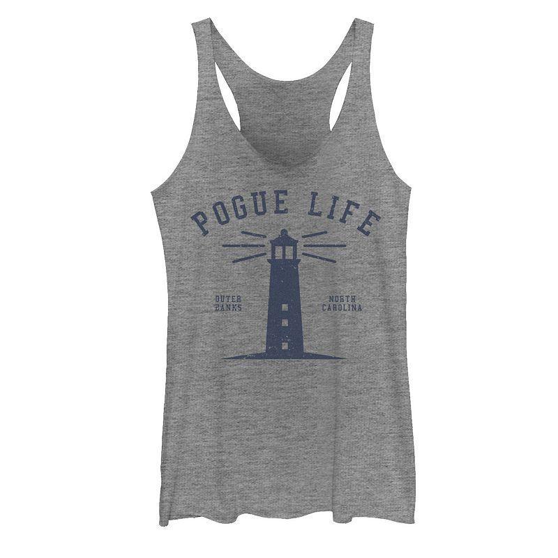 Juniors Outer Banks Pogue Life Lighthouse Graphic Tank Top, Girls Gray Grey Product Image