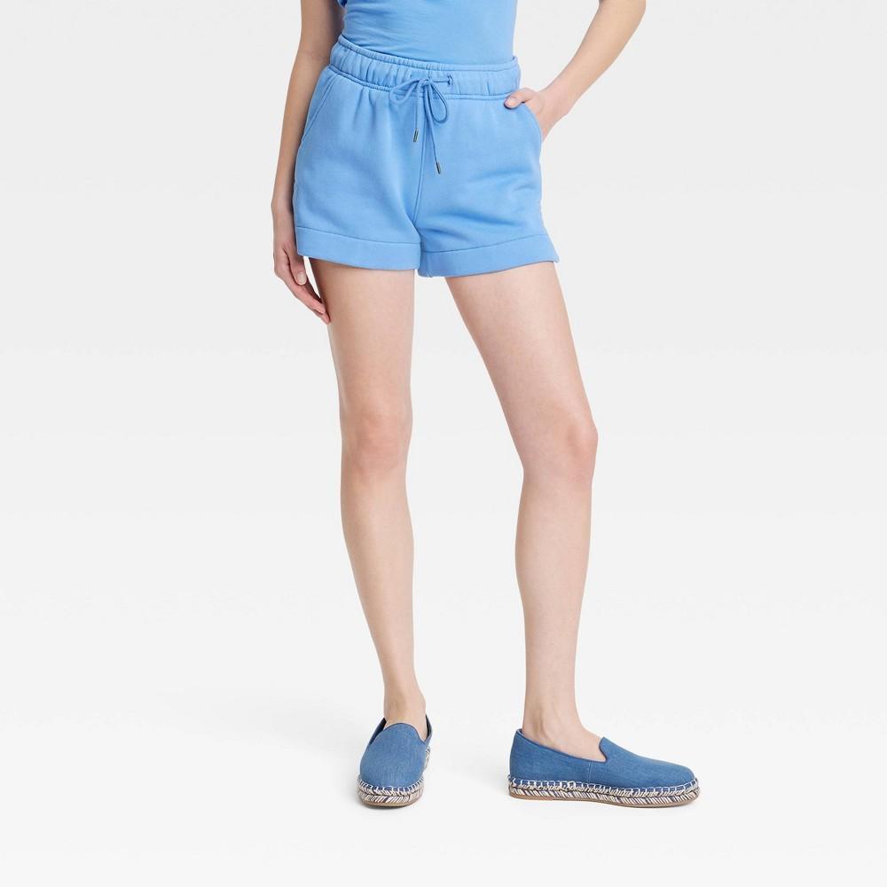 Womens Mid-Rise Fleece Shorts - Universal Thread Blue XL Product Image