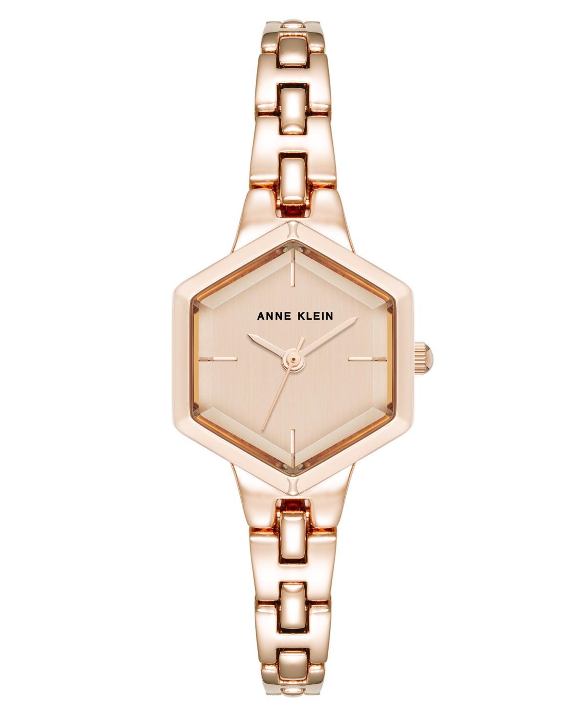 Anne Klein Womens Quartz Petite Hexagonal Rose Gold-Tone Alloy Metal Bracelet Watch, 21mm Product Image