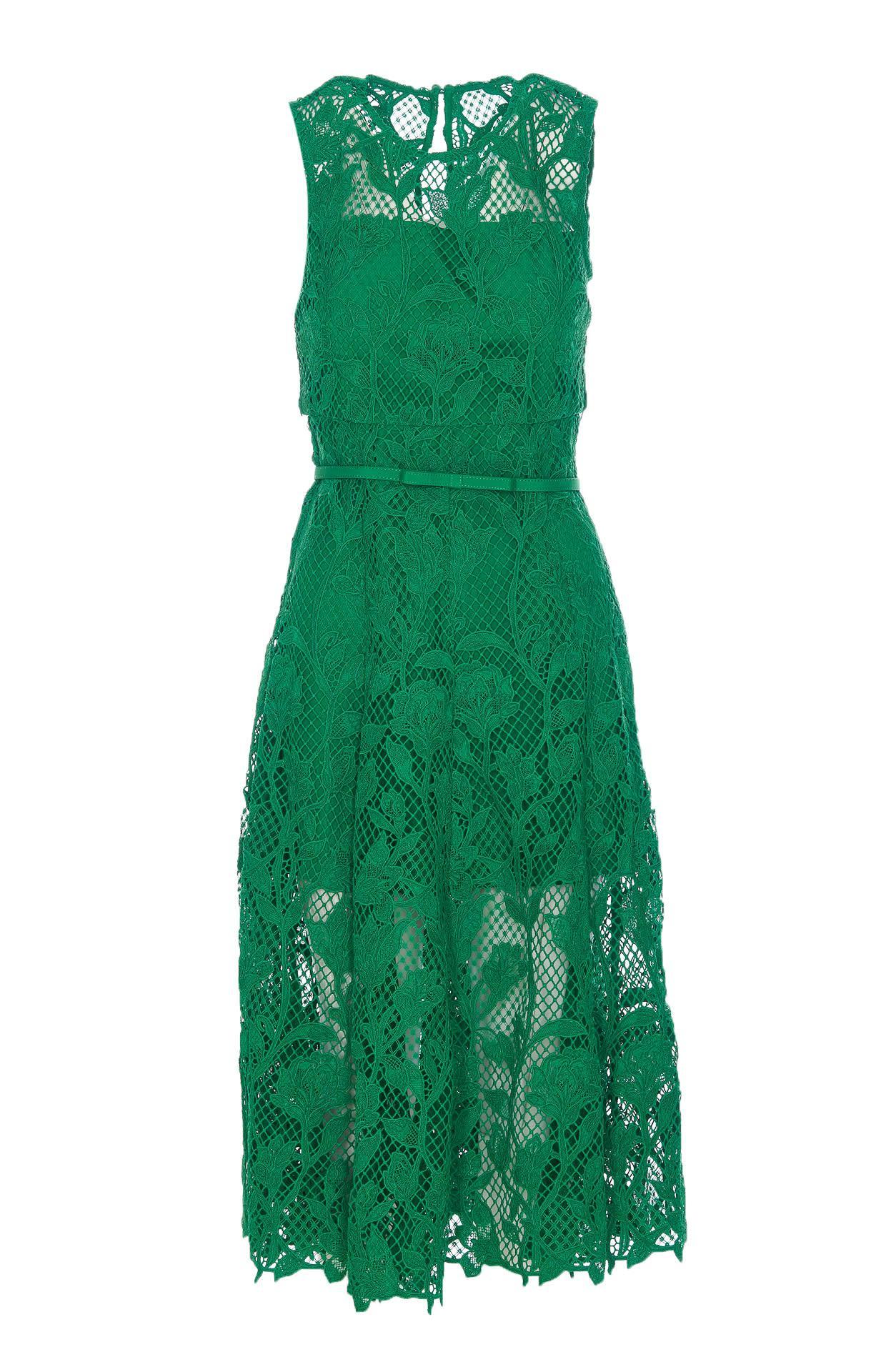 Laces Mini Sleeveless Dress In Verde Product Image