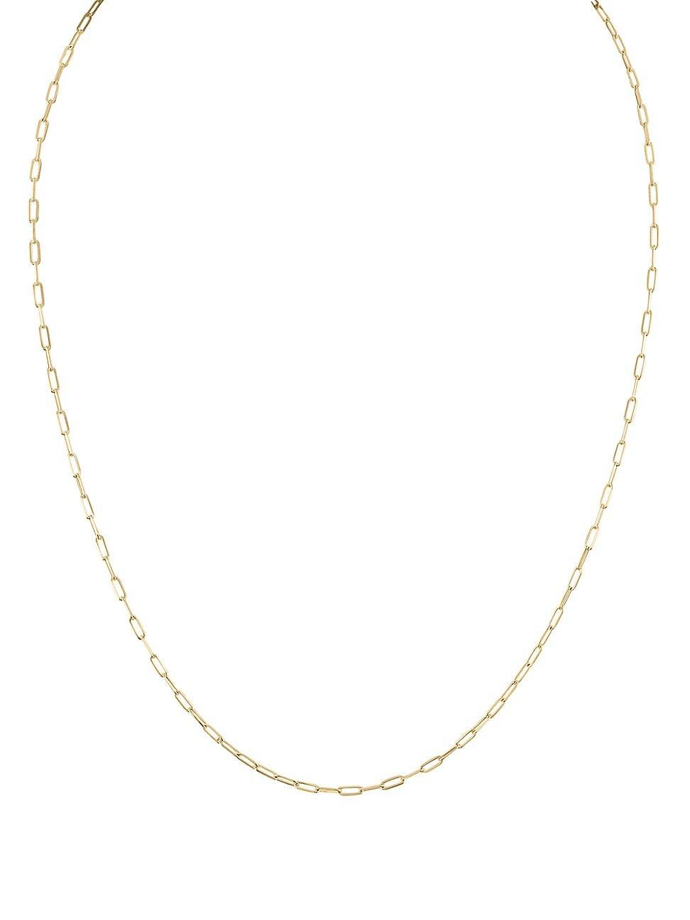 Womens 14K Yellow Gold Paperclip Chain Necklace Product Image