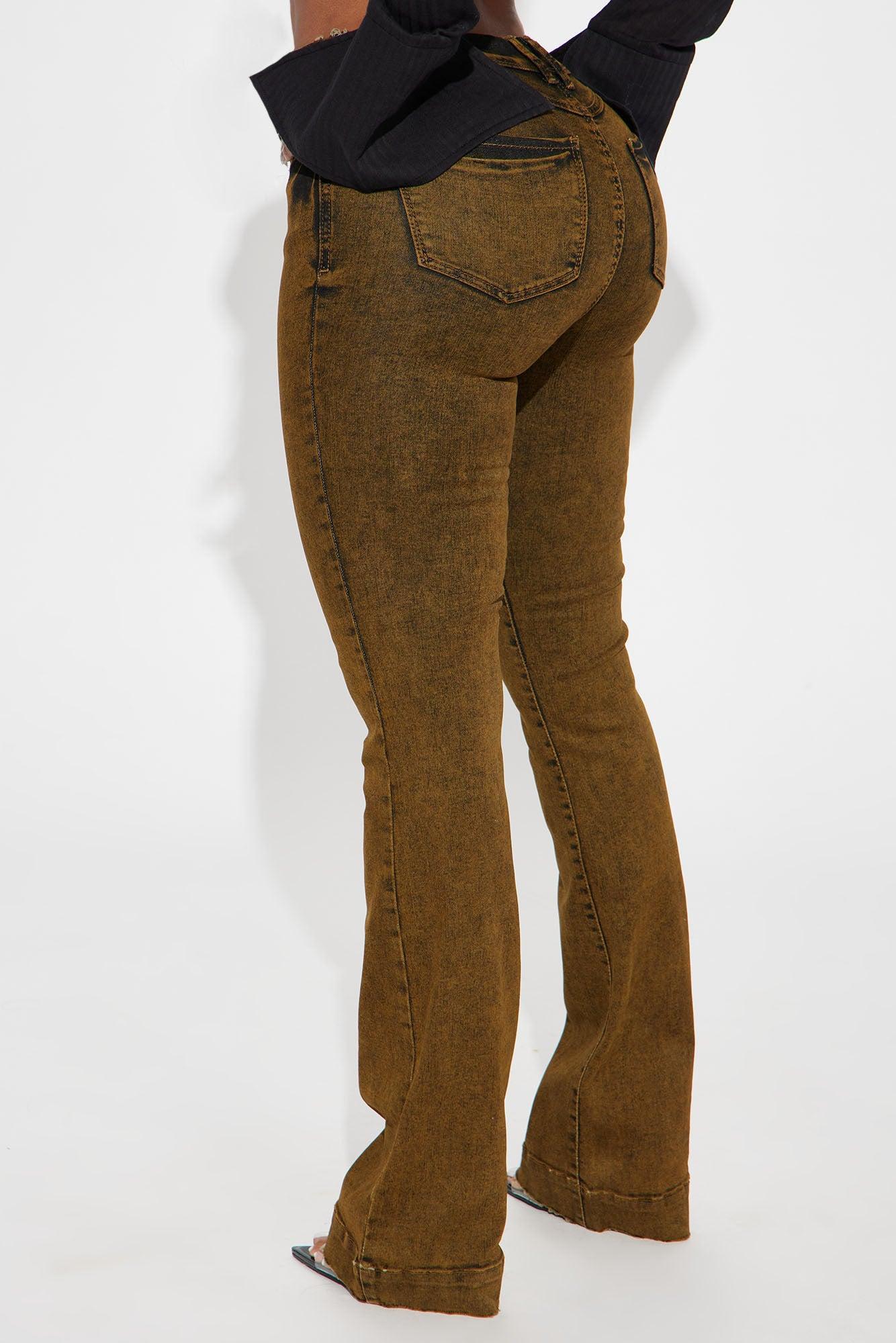 Zuri Stretch Bootcut Jeans - Brown Product Image