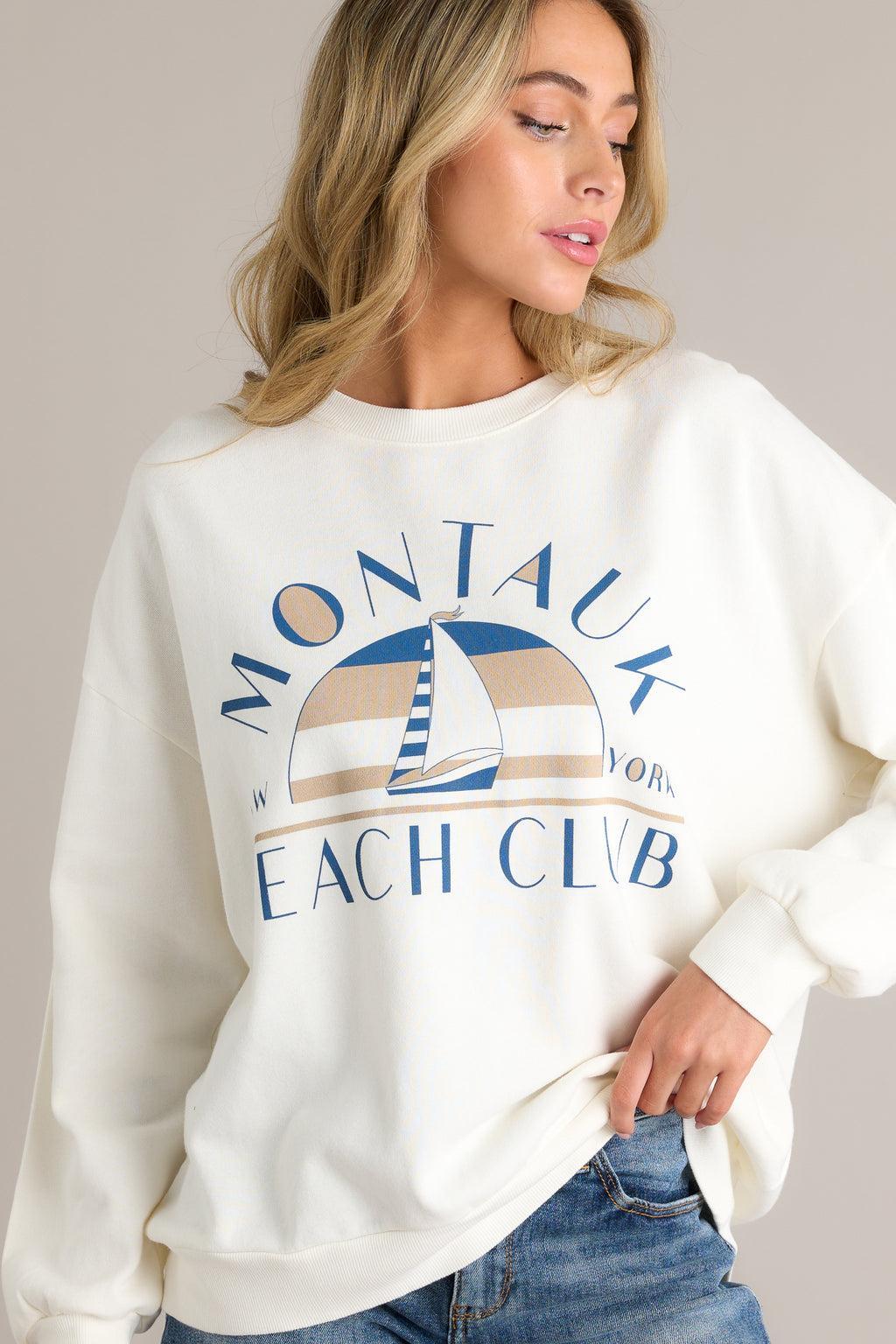 Z Supply Montauk Sunday Sea Salt Sweatshirt Product Image