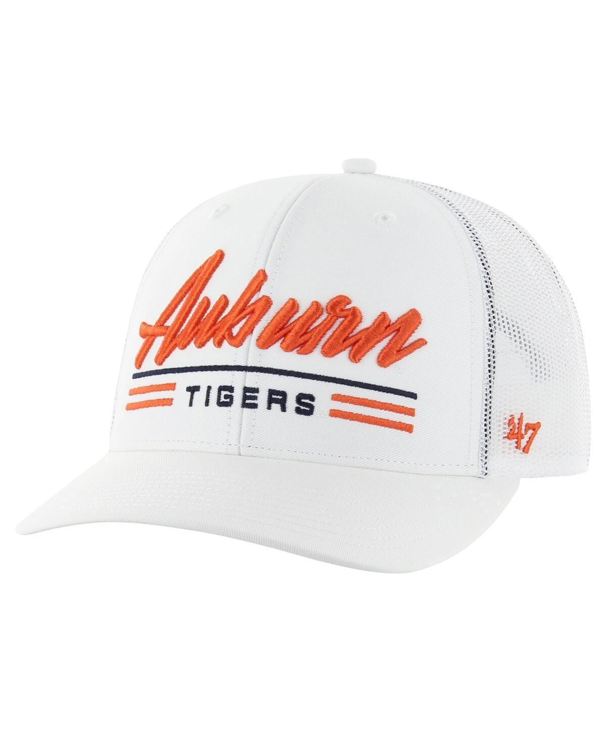 47 Brand Mens White Auburn Tigers Garner Trucker Adjustable Hat Product Image