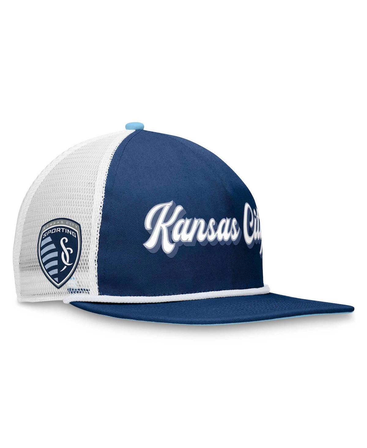 Mens Fanatics Branded /White Sporting Kansas City True Classic Golf Snapback Hat, Blue Product Image