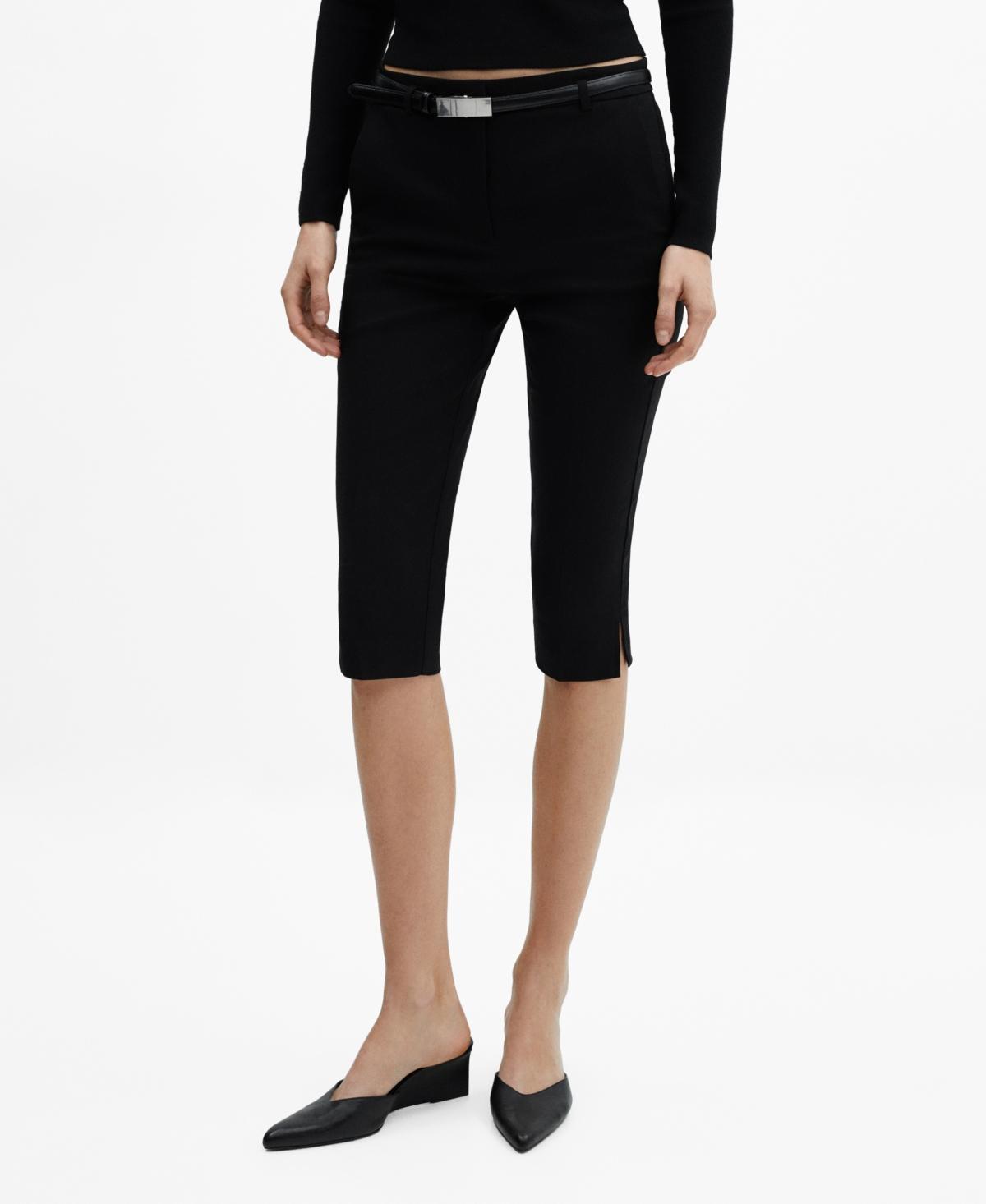 Mango Womens Belted Capri Trousers Product Image