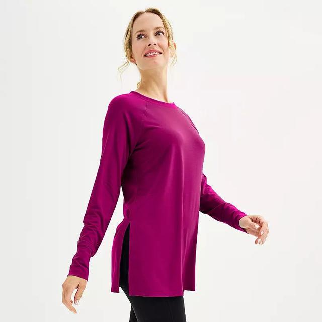 Womens Tek Gear Long Sleeve Tunic Tee Smokey Grey Product Image