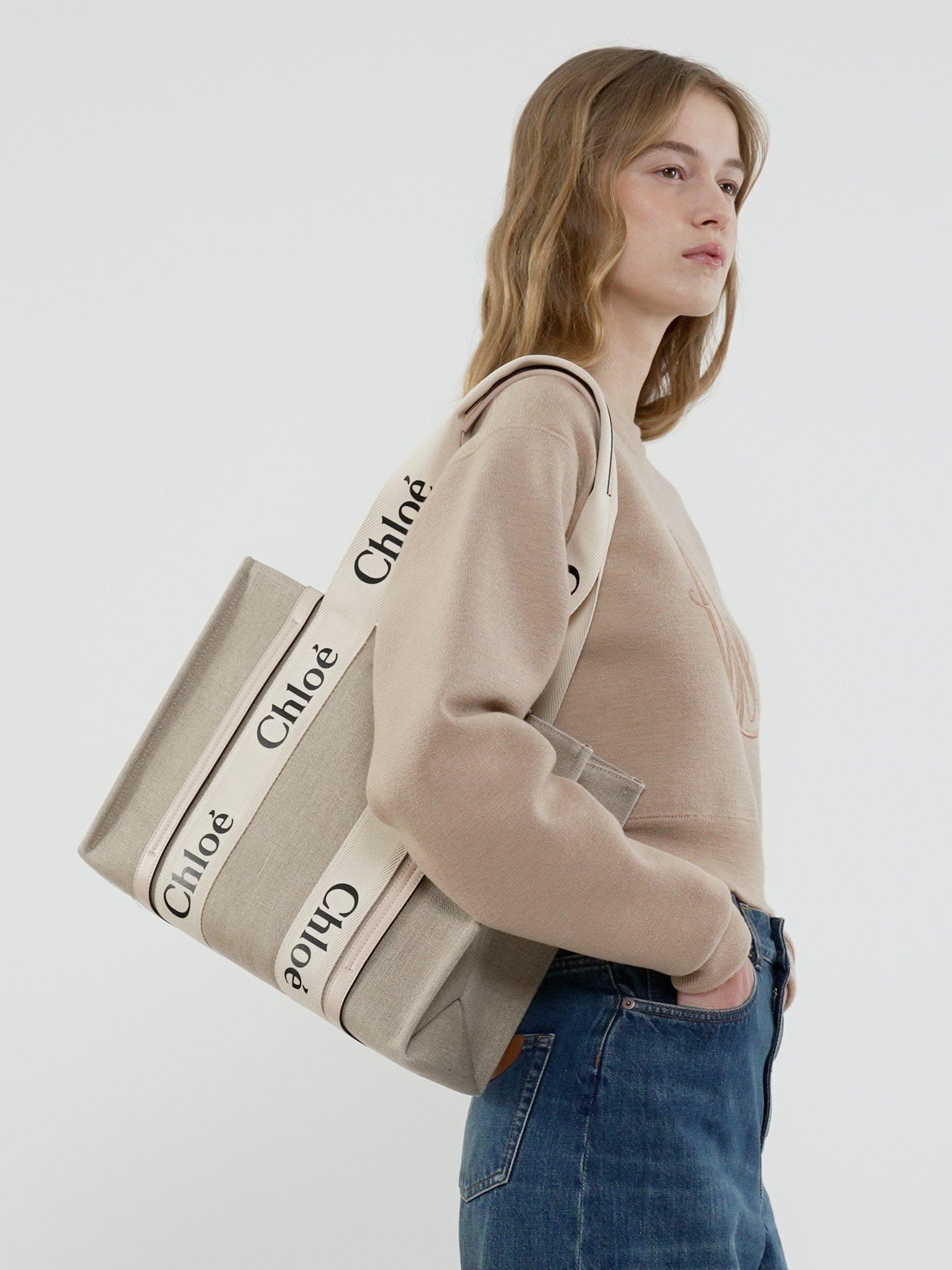 Woody tote bag in linen Product Image