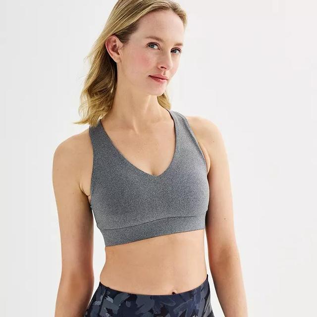 Tek Gear Ultrastretch Medium-Impact V-Neck Sports Bra, Womens Grey Product Image