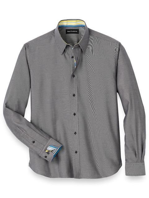 Cotton Solid Casual Shirt With Contrast Trim - Black Product Image