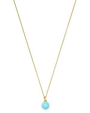 Womens Africa 18K Yellow Gold & Turquoise Pendant Necklace Product Image