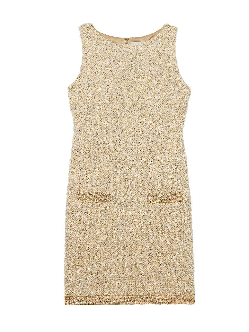 Womens Eyelash Sequin Tweed Sheath Dress Product Image