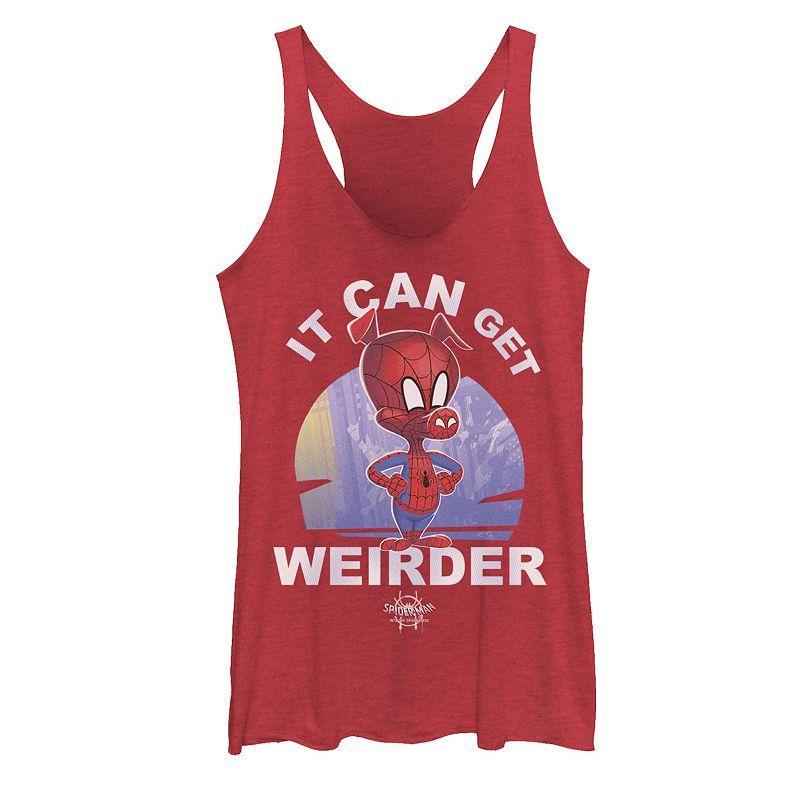 Juniors Marvel Spider-Man Spiderverse Spider-Ham Tank Top, Girls Red Grey Product Image