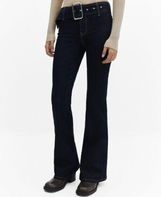 MANGO Britney Buckle Mid Rise Flare Jeans Product Image