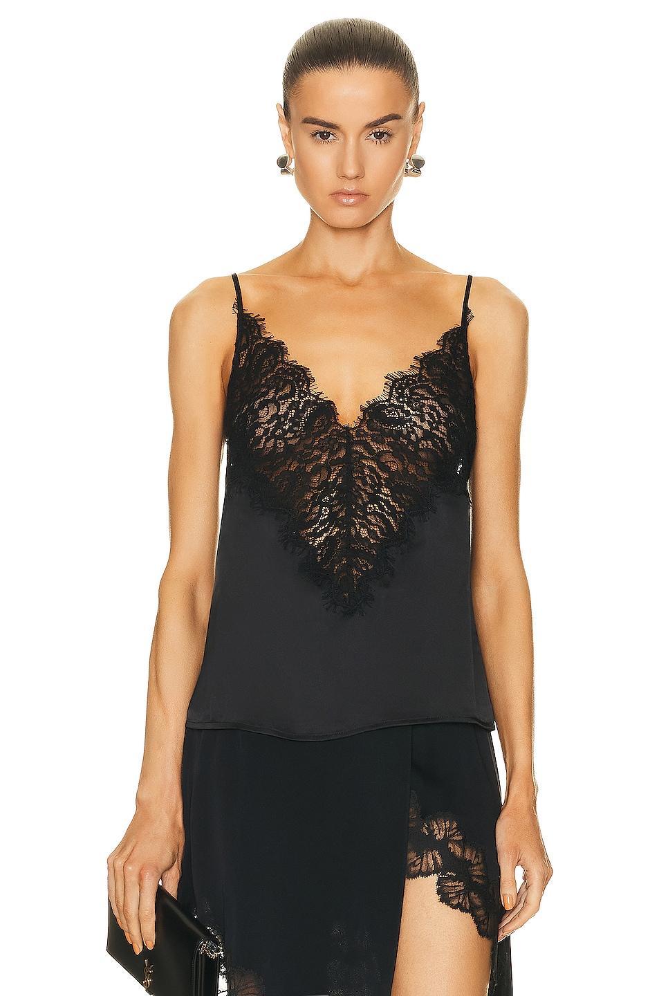 L'AGENCE Priya Lace Cami in Black. - size XL (also in L, M, S, XS) Product Image