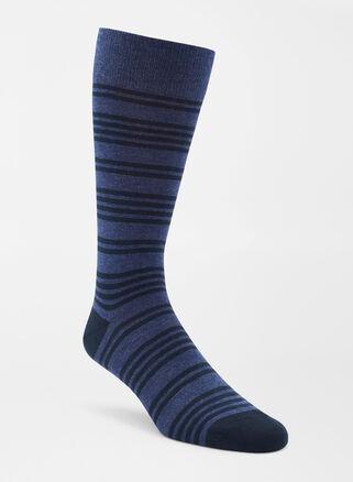 Peter Millar Mens Needle Stripe Crew Sock | Color: Navy | Size: OS Product Image