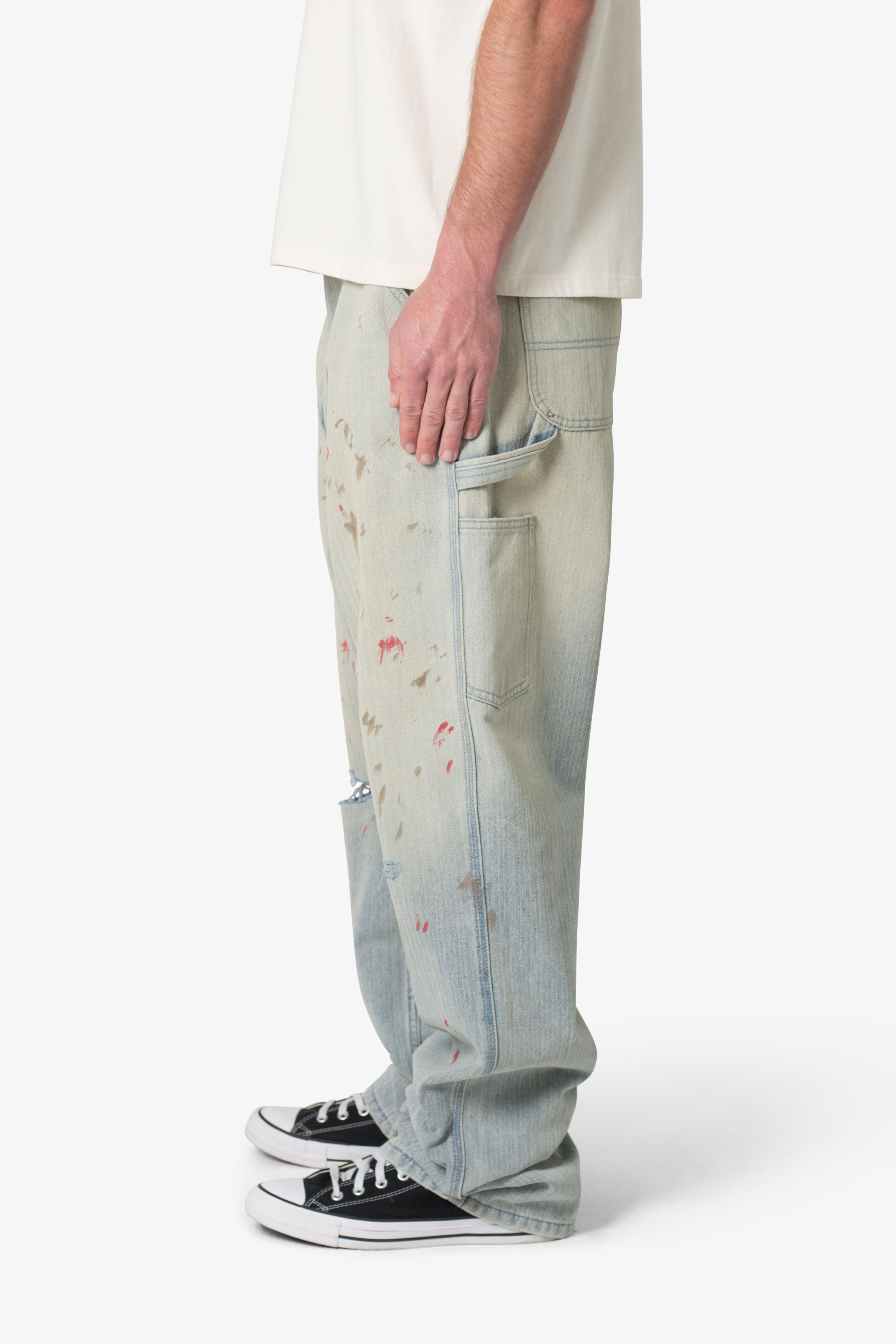 Ultra Baggy Painted Work Denim - Vintage Blue Product Image