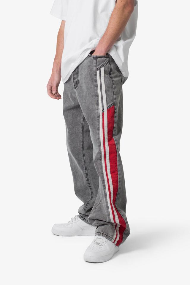 Ultra Baggy Stripe Denim - Black/Red Product Image