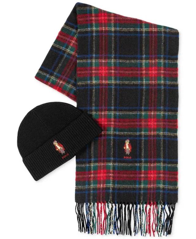 POLO RALPH LAUREN Men's Tartan Bear Boxed Gift Set In Black,multi Product Image