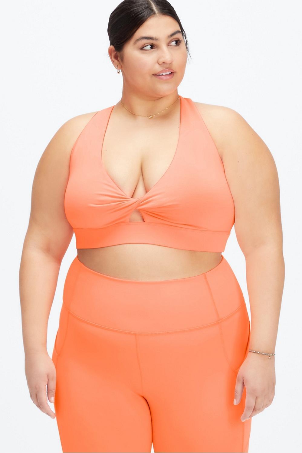 Fabletics Oasis Twist Sports Bra Womens Melon plus Size 2X Product Image