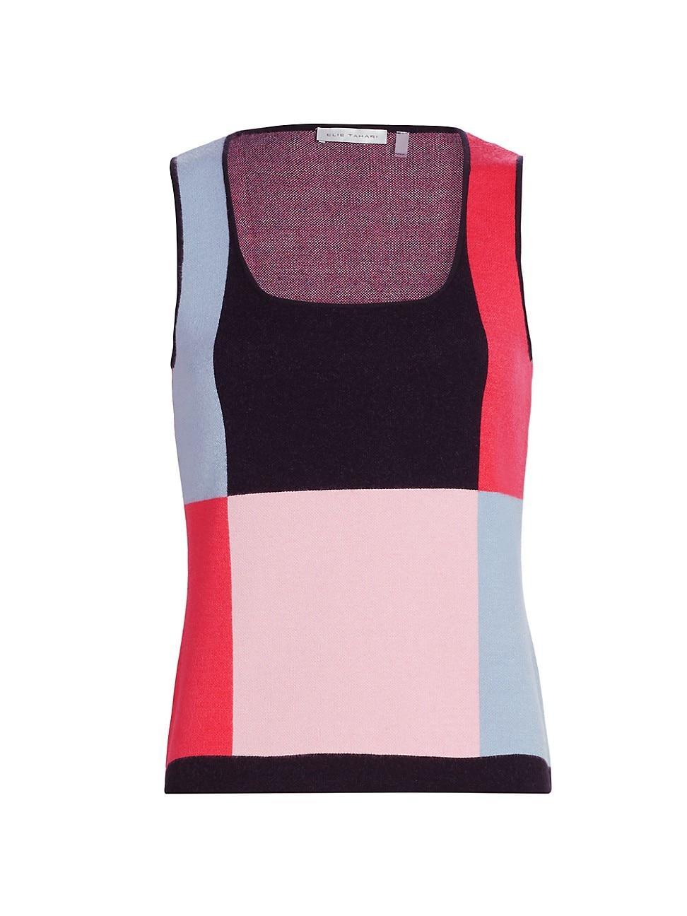 Womens Aurelia Colorblock Sleeveless Knit Top Product Image